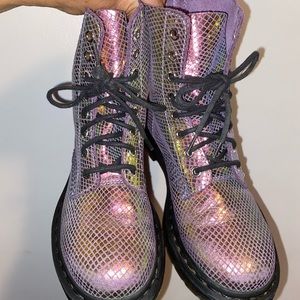 De Martens purple metallic boots